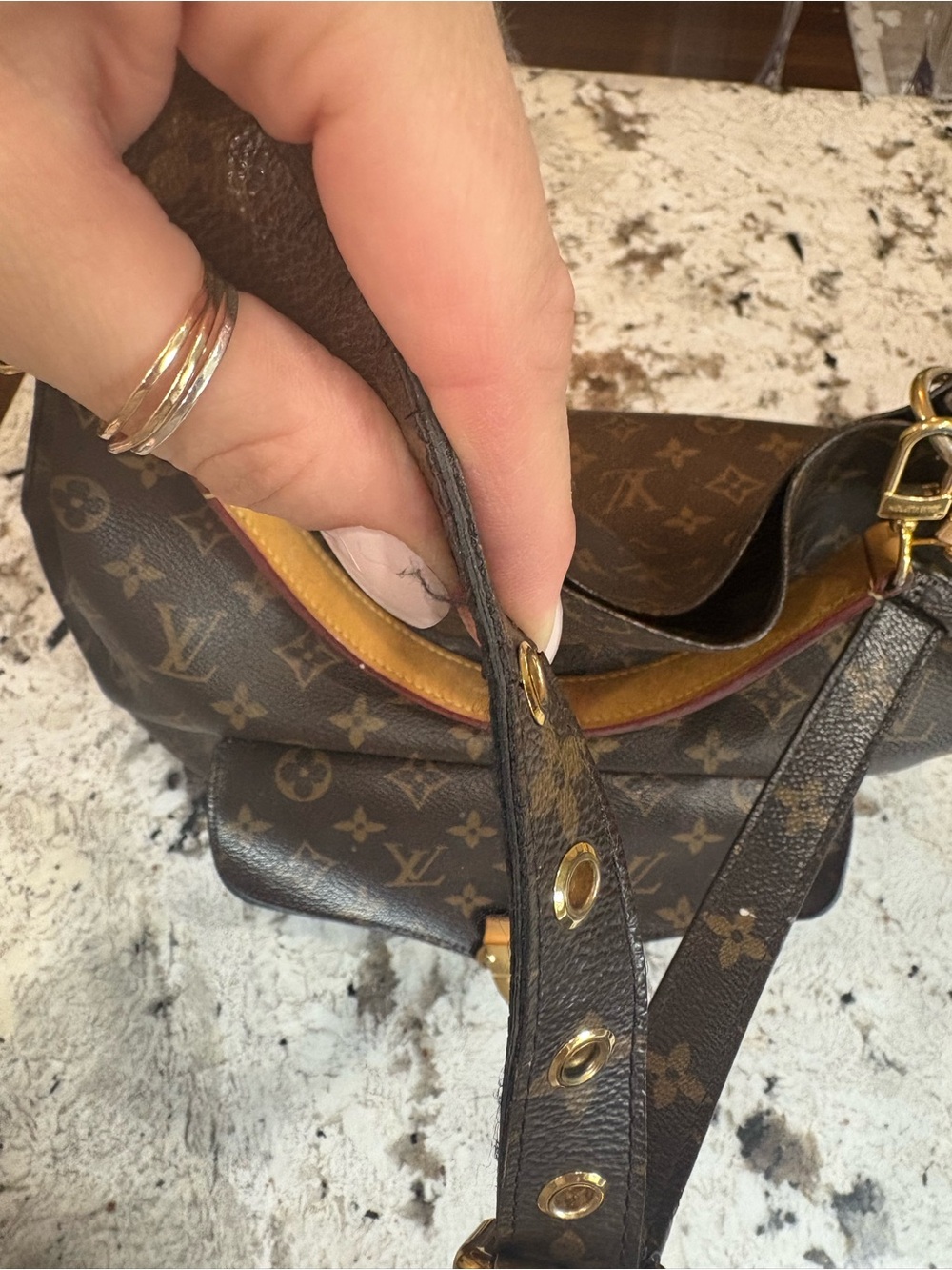 Louis Vuitton Monogram Canvas Shoulder Hobo Bag with Gold Hardware - Picture 7 of 10